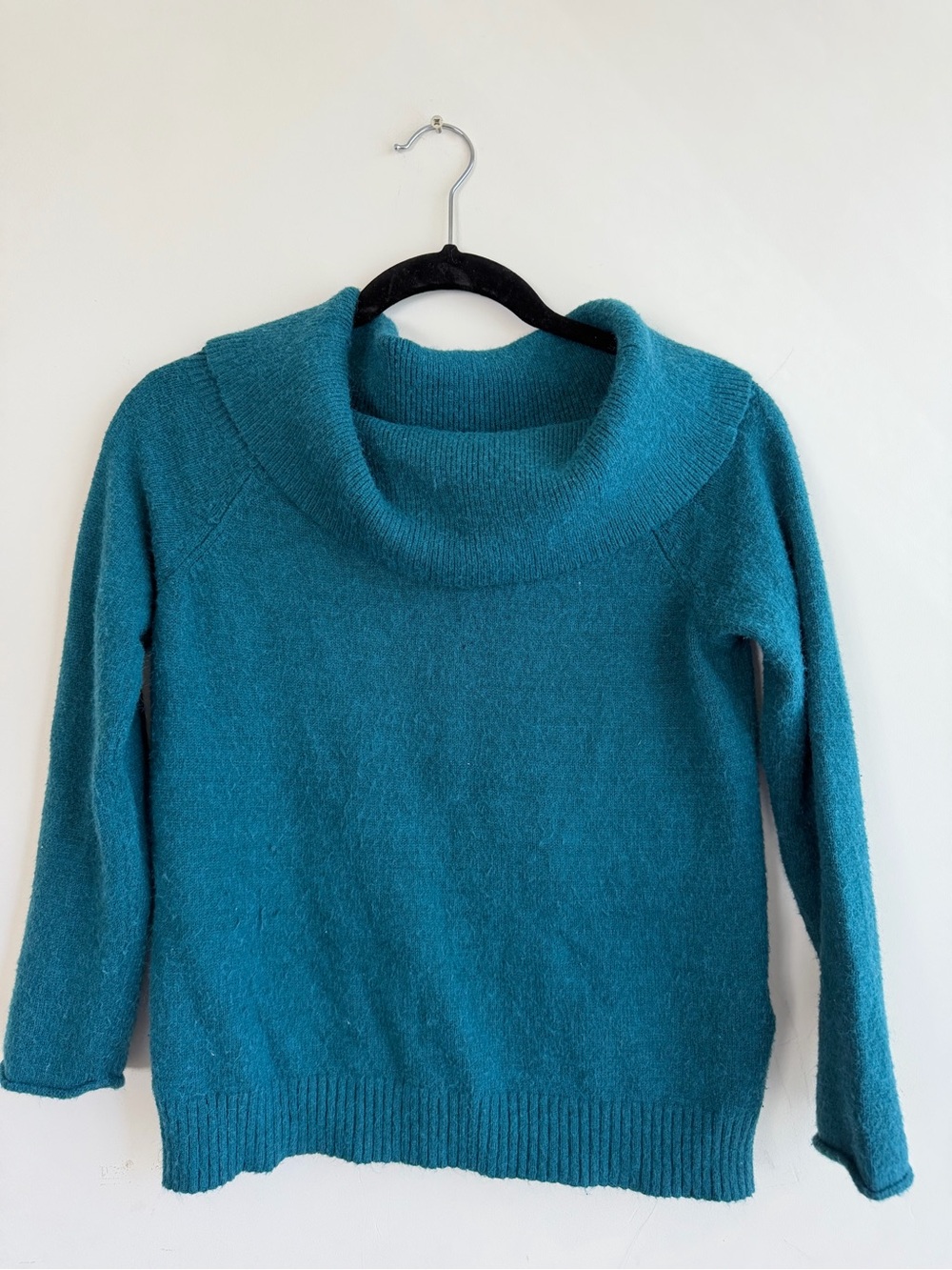Anthropologie Teal Green Cowl-Neck Sweater